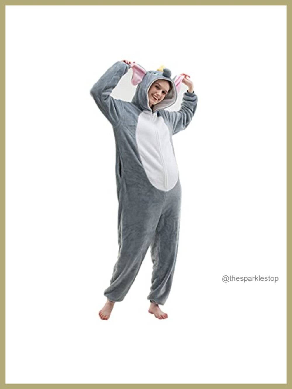 Flannel Unisex Adult Onesie Pajamas Dumbo Cosplay Halloween Costume